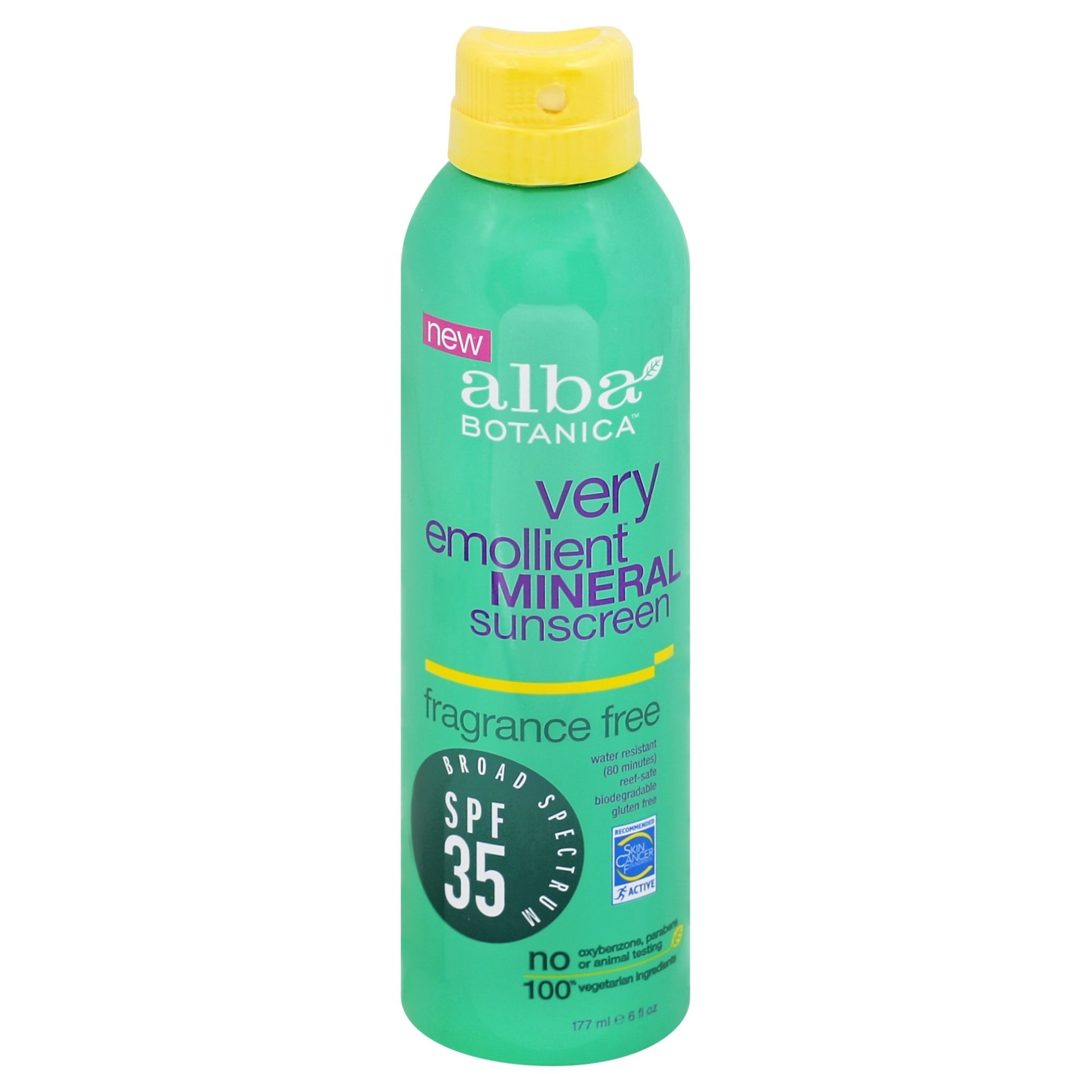 slide 1 of 1, Alba Botanica Sensitive Fragrance Free Mineral Spray Sunscreen SPF 35, 6 oz