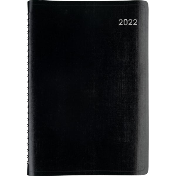 slide 1 of 4, Office Depot Brand Weekly/Monthly Appointment Book, 5'' X 8'', Black, January To December 2022, Od711300, 5 in