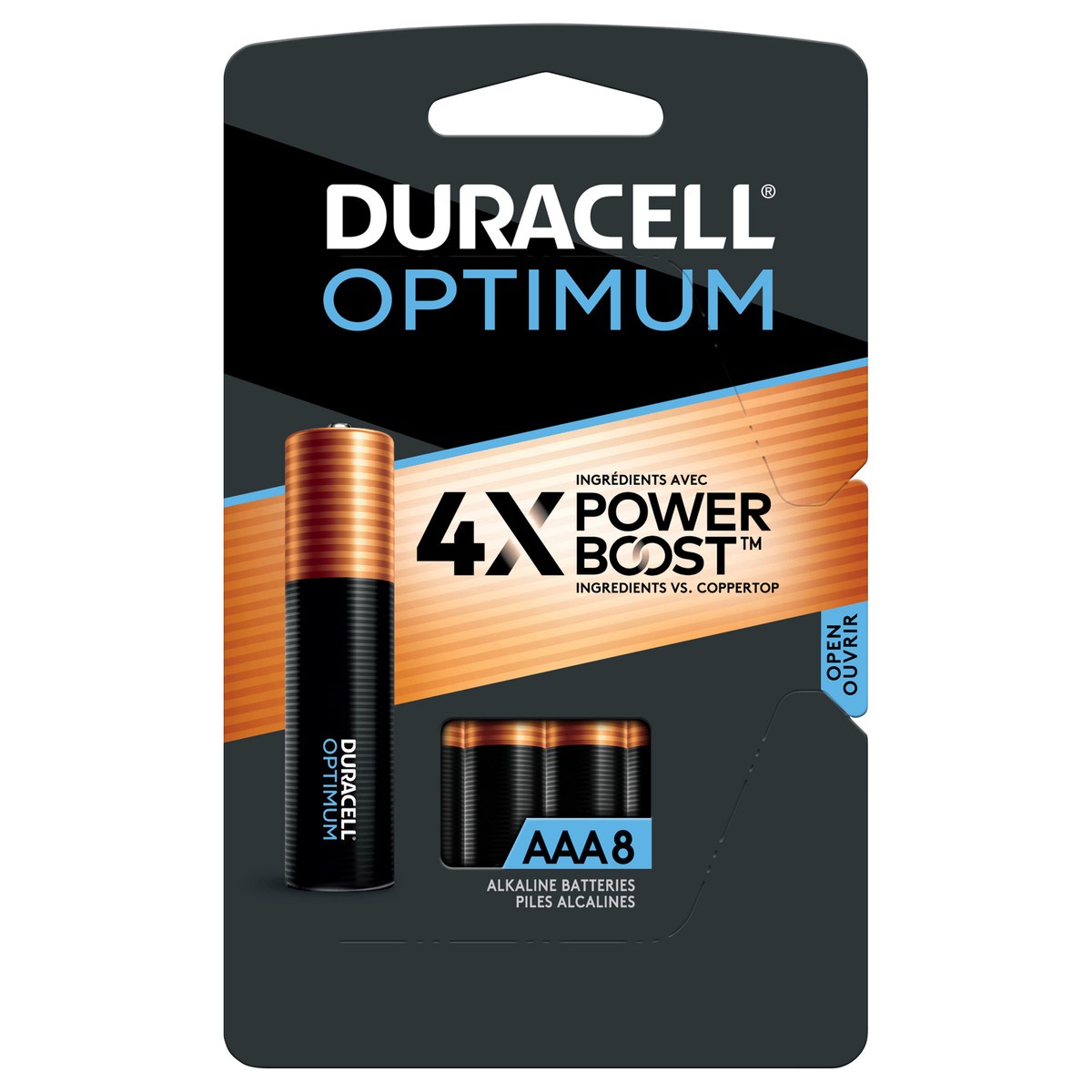 slide 1 of 4, Duracell Optimum Alkaline Batteries, 1.5V AAA, 8/Pack, 8 ct