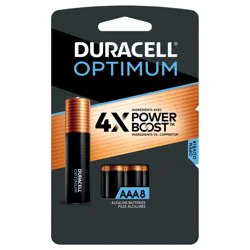 Duracell Optimum Alkaline Batteries, 1.5V AAA, 8/Pack