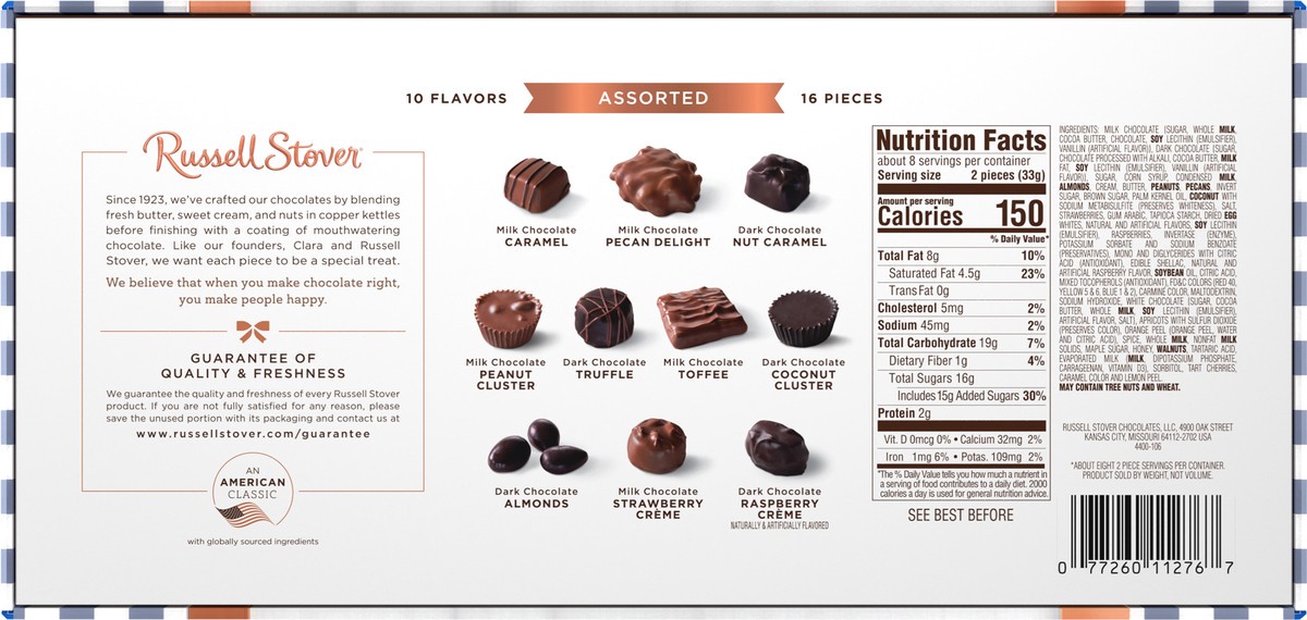 slide 7 of 12, RUSSELL STOVER Forrest Gump 30th Anniversary Assorted Milk & Dark Chocolate Gift Box 9.4 oz. (16 pieces), 16 ct