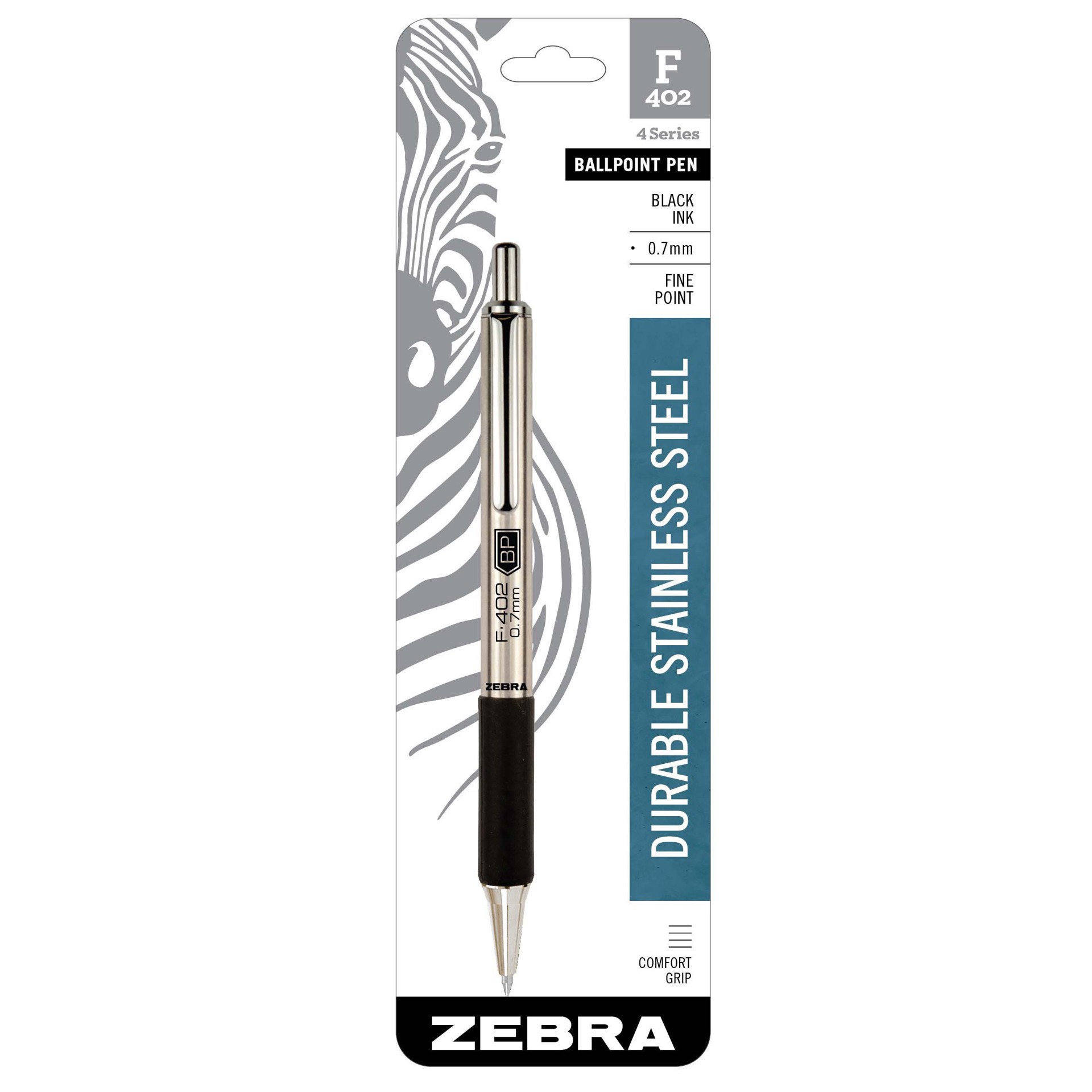 slide 1 of 2, Zebra Ball Point Pen, Fine Point, Black Ink, 1 ct