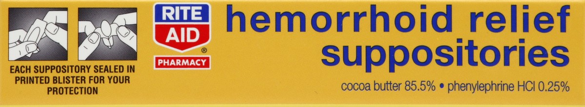 slide 2 of 5, Rite Aid Hemorrhoidal Suppositories, 12 ct