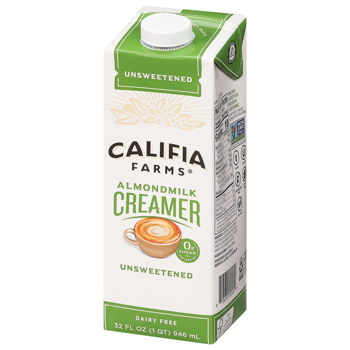 slide 9 of 11, Califia Farms Unsweetened Almond Milk Coffee Creamer, 32 oz