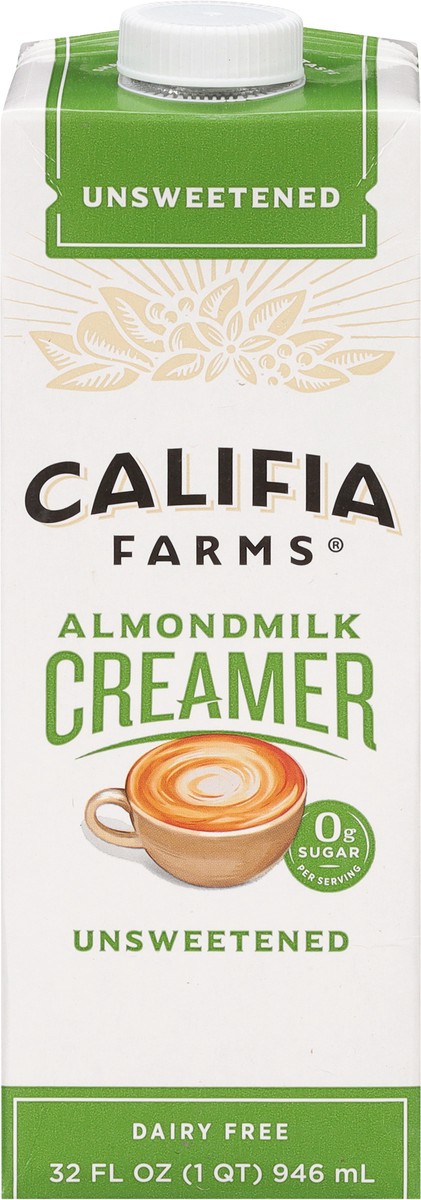 slide 11 of 11, Califia Farms Unsweetened Almond Milk Coffee Creamer, 32 oz