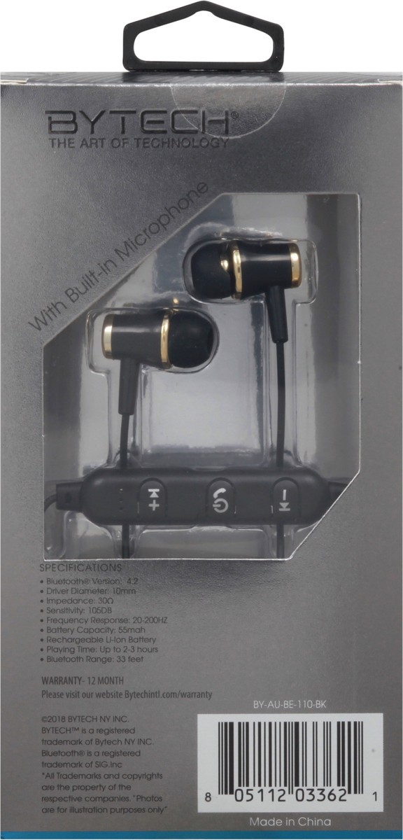 slide 9 of 12, Bytech Universal Wireless Earbuds 1 ea, 1 ea