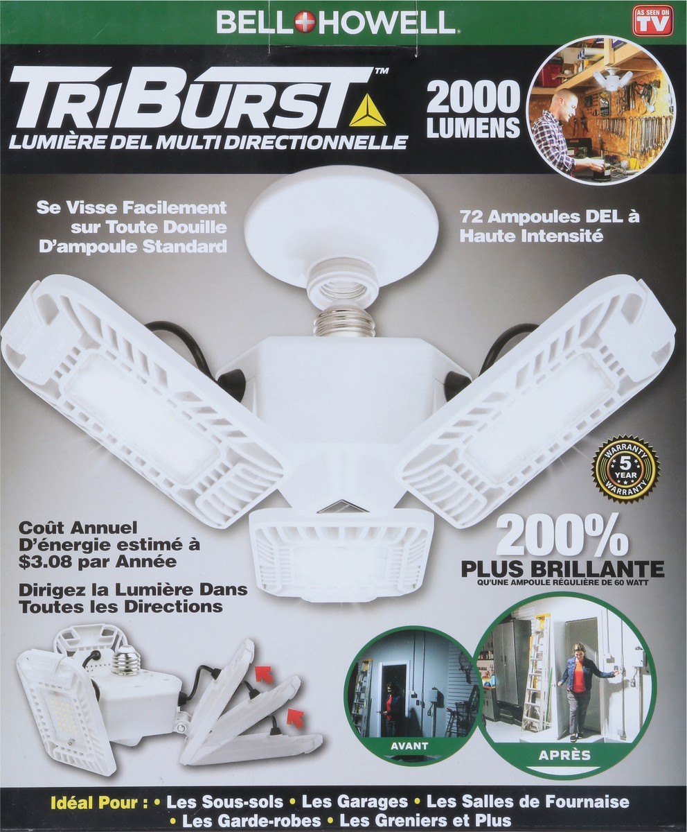 slide 7 of 9, Bell + Howell TriBurst 2000 Lumens Multi-Directional LED Light 1 ea, 1 ct