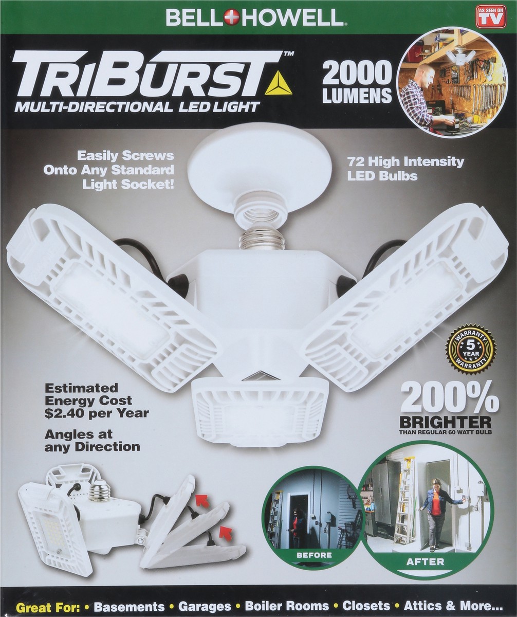 slide 4 of 9, Bell + Howell TriBurst 2000 Lumens Multi-Directional LED Light 1 ea, 1 ct