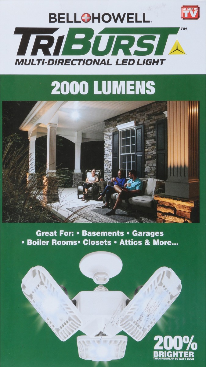 slide 8 of 9, Bell + Howell TriBurst 2000 Lumens Multi-Directional LED Light 1 ea, 1 ct