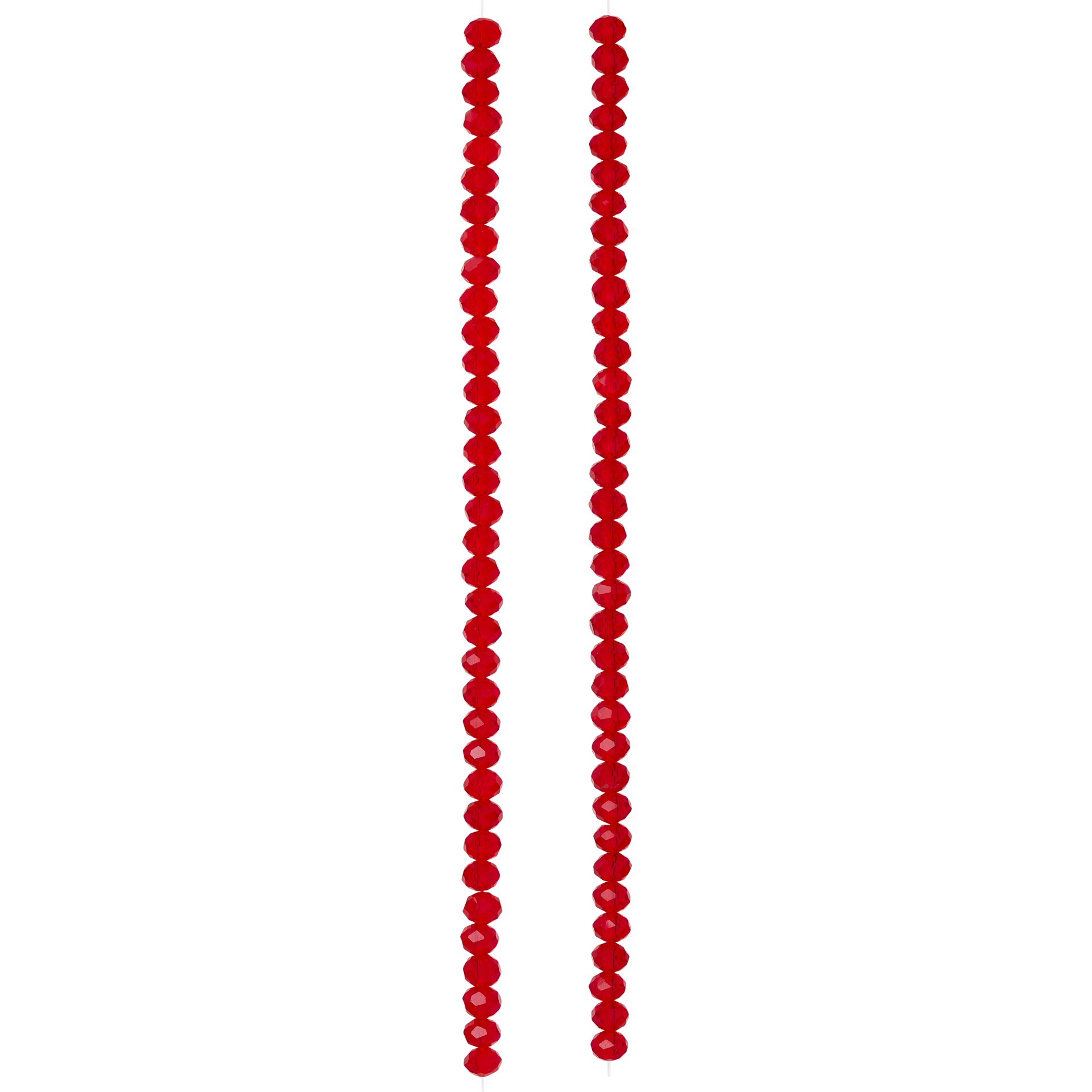 slide 3 of 3, Ruby Faceted Glass Rondelle Beads, 6mm By Bead Landing, 6 mm