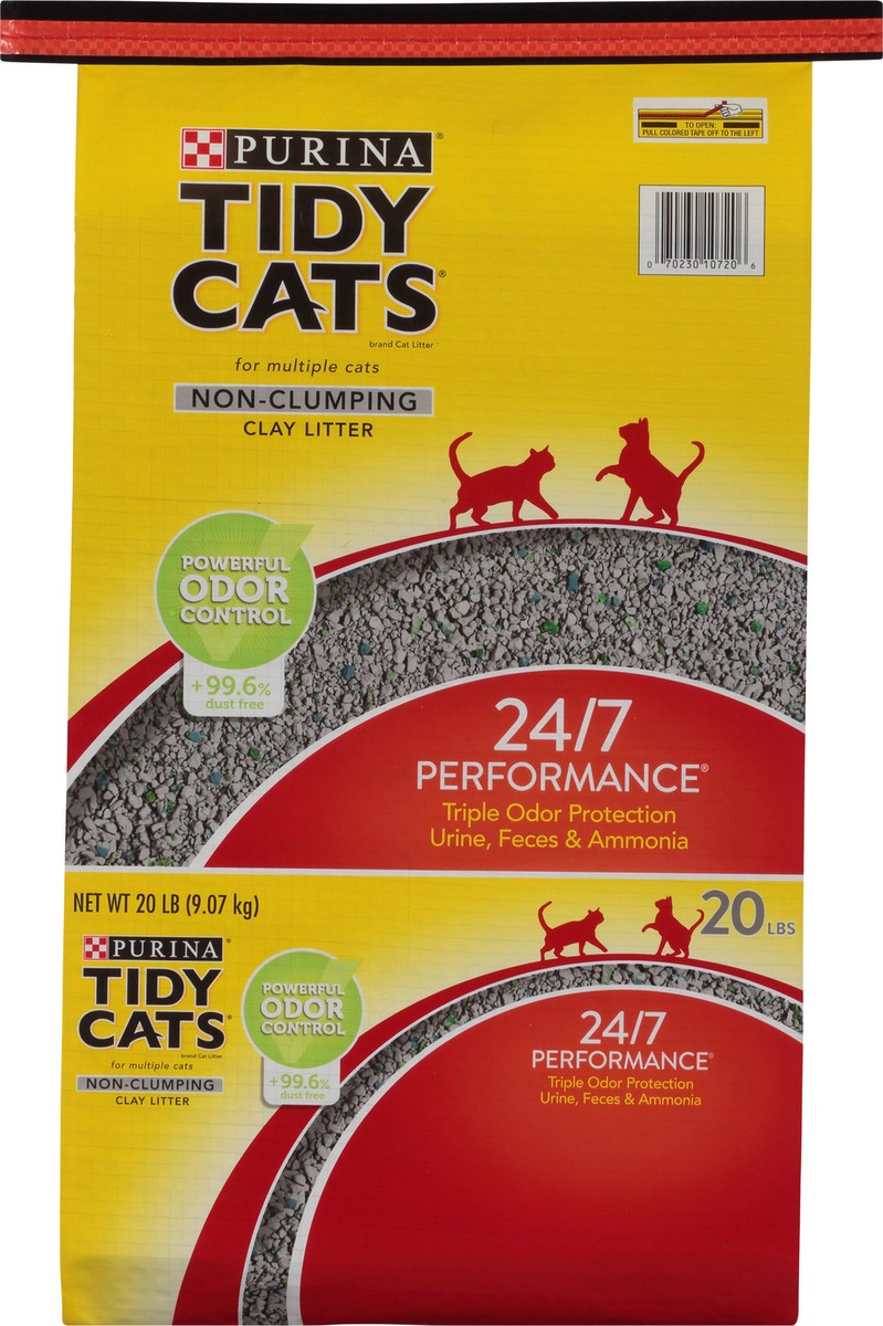 slide 4 of 8, Tidy Cats Purina Tidy Cats Non Clumping Cat Litter, 24/7 Performance Multi Cat Litter, 20 lb