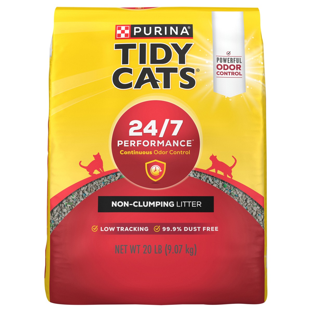 slide 1 of 8, Tidy Cats Purina Tidy Cats Non Clumping Cat Litter, 24/7 Performance Multi Cat Litter Odor Control Formula - 20 lb. Bag, 20 lb