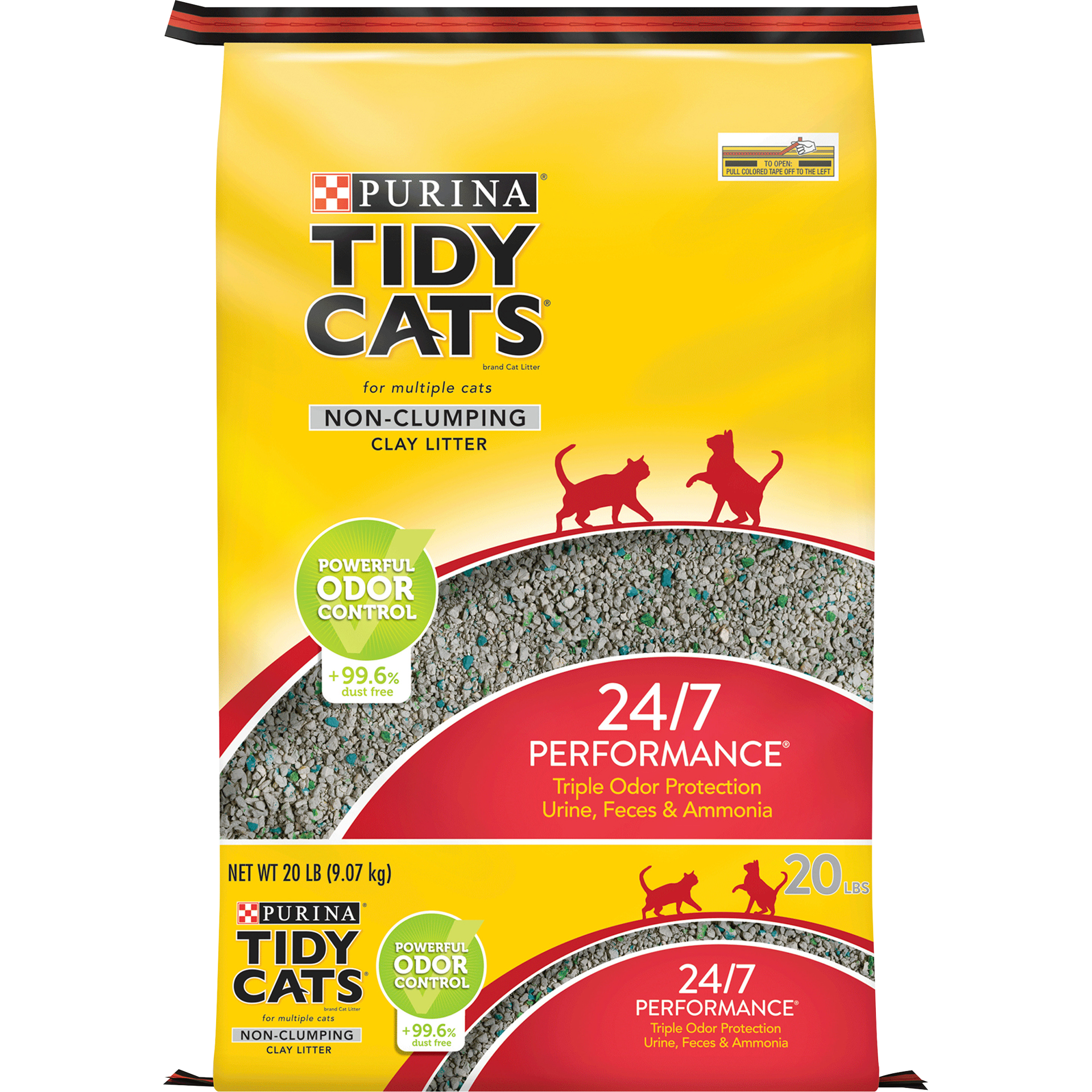 slide 1 of 8, Tidy Cats Non Clumping Cat Litter, 24/7 Performance Multi Cat Litter, 20.5 lb