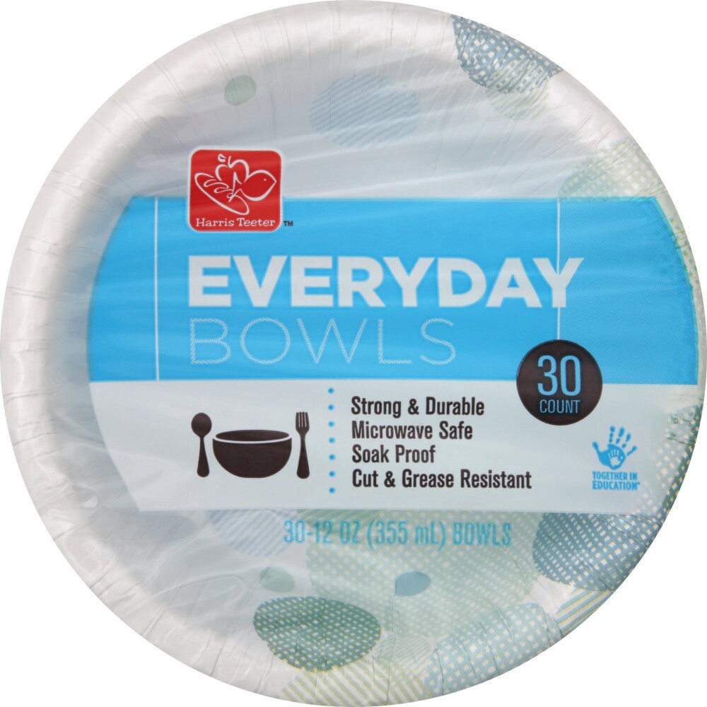 slide 2 of 3, Harris Teeter 12-Ounce EveryDay Disposable Bowls, 30 ct