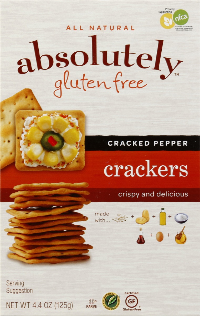 slide 3 of 6, Absolutely Gluten Free Cracked Pepper Crackers, 4.4 oz