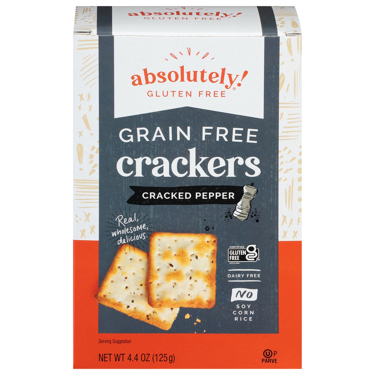 slide 1 of 6, Absolutely Gluten Free Cracked Pepper Crackers, 4.4 oz