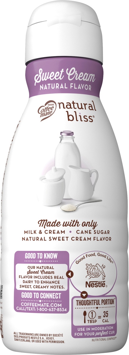 slide 5 of 9, Nestlé Natural Bliss Sweet Cream Coffee Creamer, 32 fl oz
