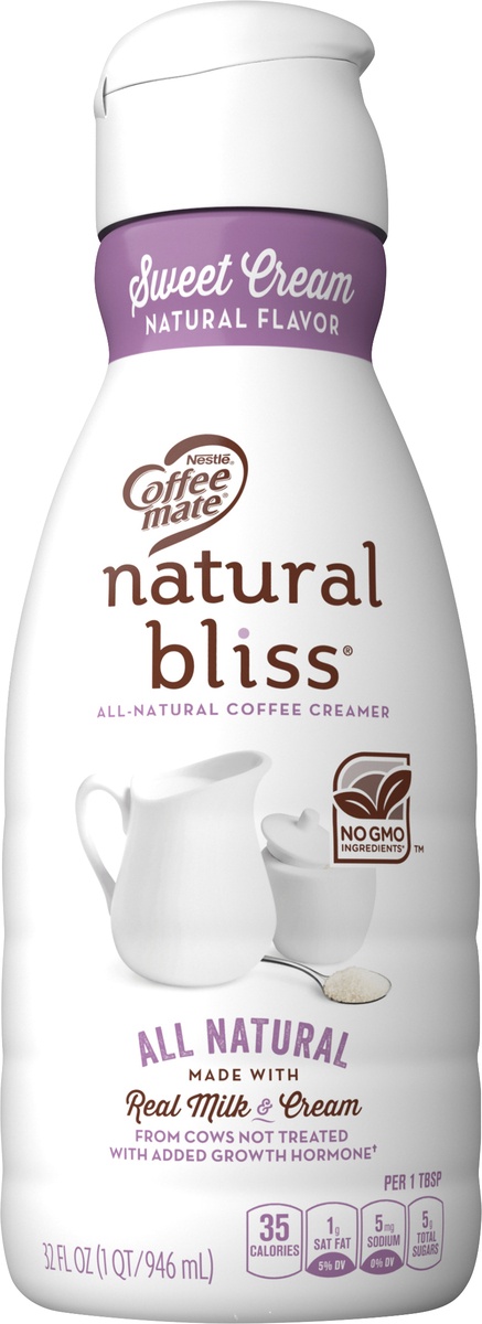 slide 7 of 9, Nestlé Natural Bliss Sweet Cream Coffee Creamer, 32 fl oz