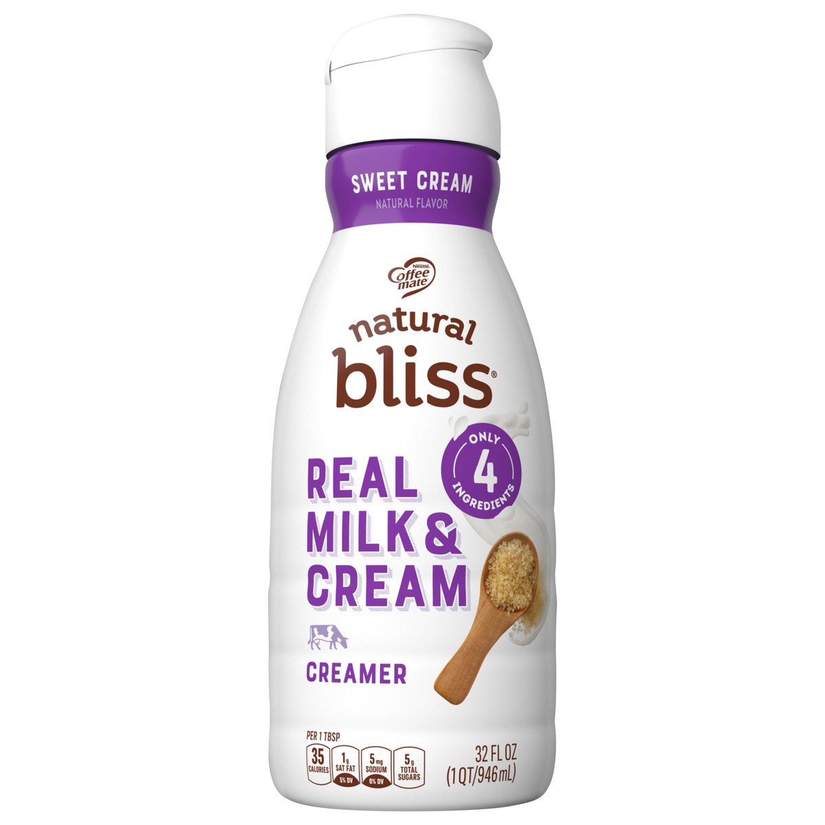 slide 1 of 7, Natural Bliss Coffee mate Real Milk Cream Coffee Creamer Sweet Cream flavored (32 fl oz), 32 fl oz