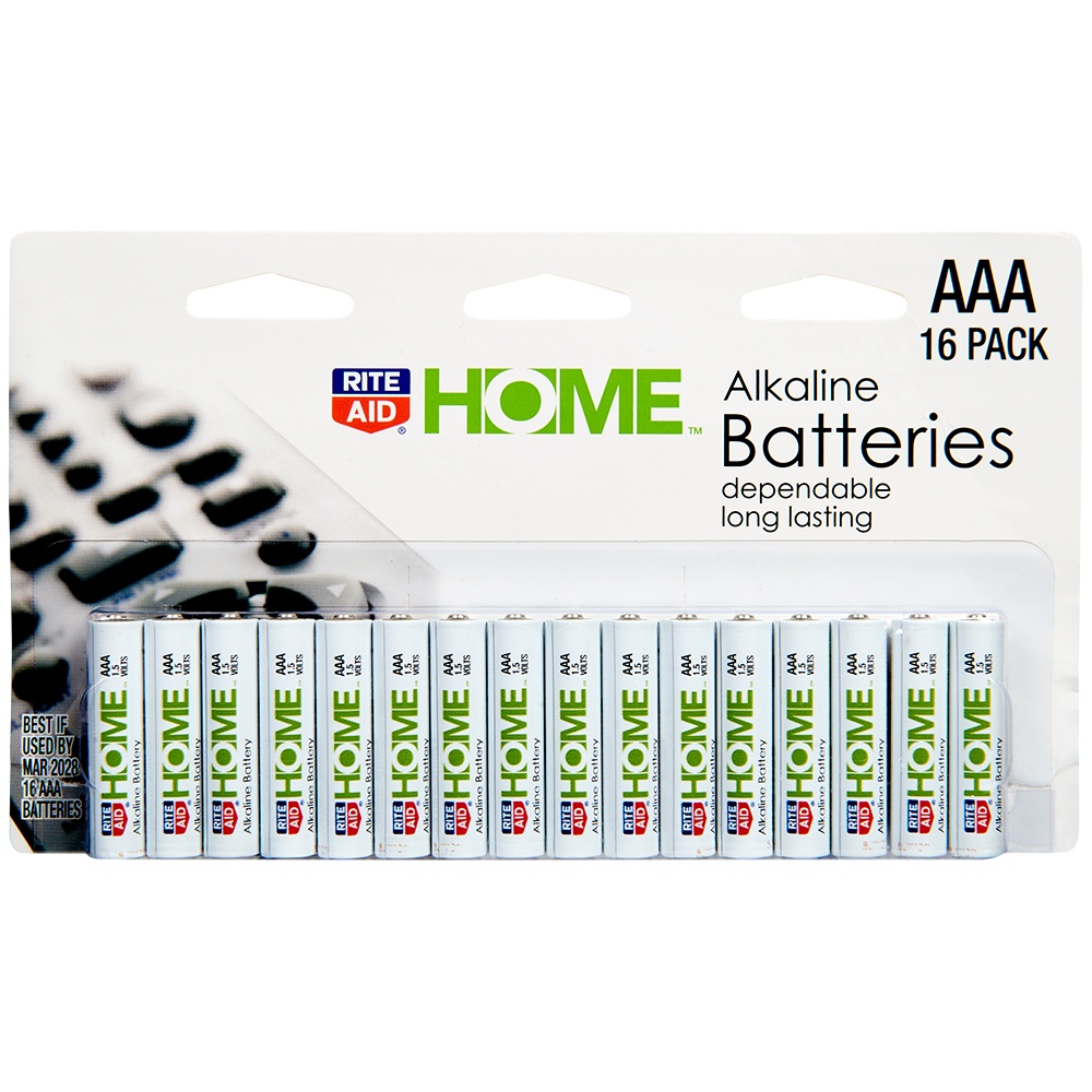 slide 1 of 3, Rite Aid AAA Alkaline Batteries, 16 ct