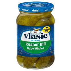 Vlasic Kosher Dill Baby Whole Pickles, Keto Friendly, 16 FL OZ Jar