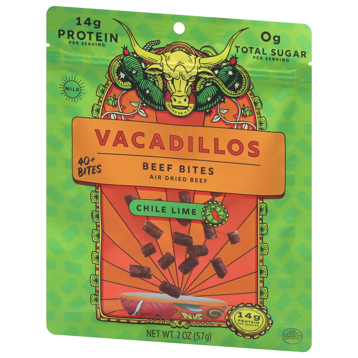 slide 6 of 13, Vacadillos Mild Chile Lime Beef Bites - 2 oz, 2 oz