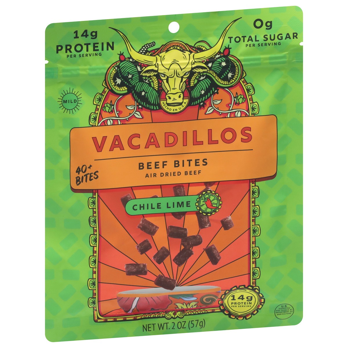 slide 8 of 13, Vacadillos Mild Chile Lime Beef Bites - 2 oz, 2 oz