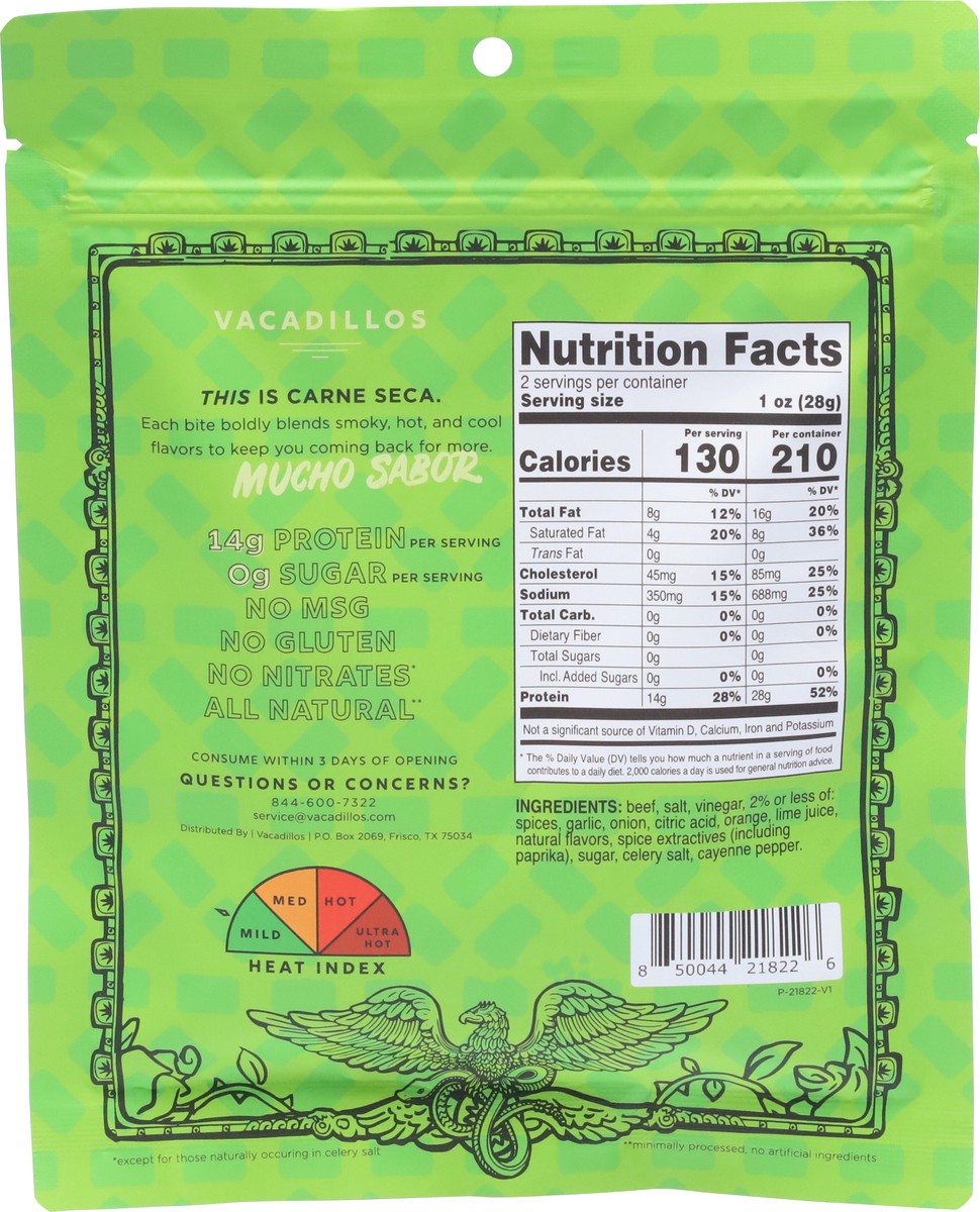 slide 9 of 13, Vacadillos Mild Chile Lime Beef Bites - 2 oz, 2 oz