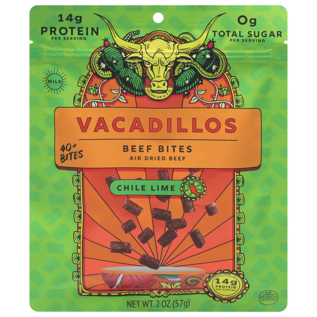 slide 10 of 13, Vacadillos Mild Chile Lime Beef Bites - 2 oz, 2 oz