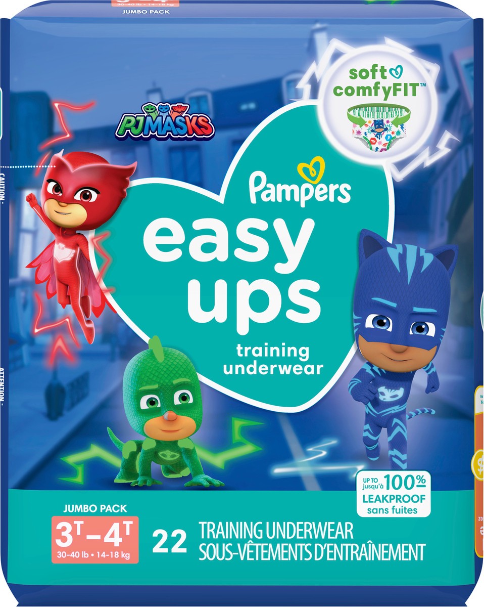 slide 2 of 4, Pampers Easy Ups Training Underwear Boys Size 4 3T4T 22 Count, 22 ct