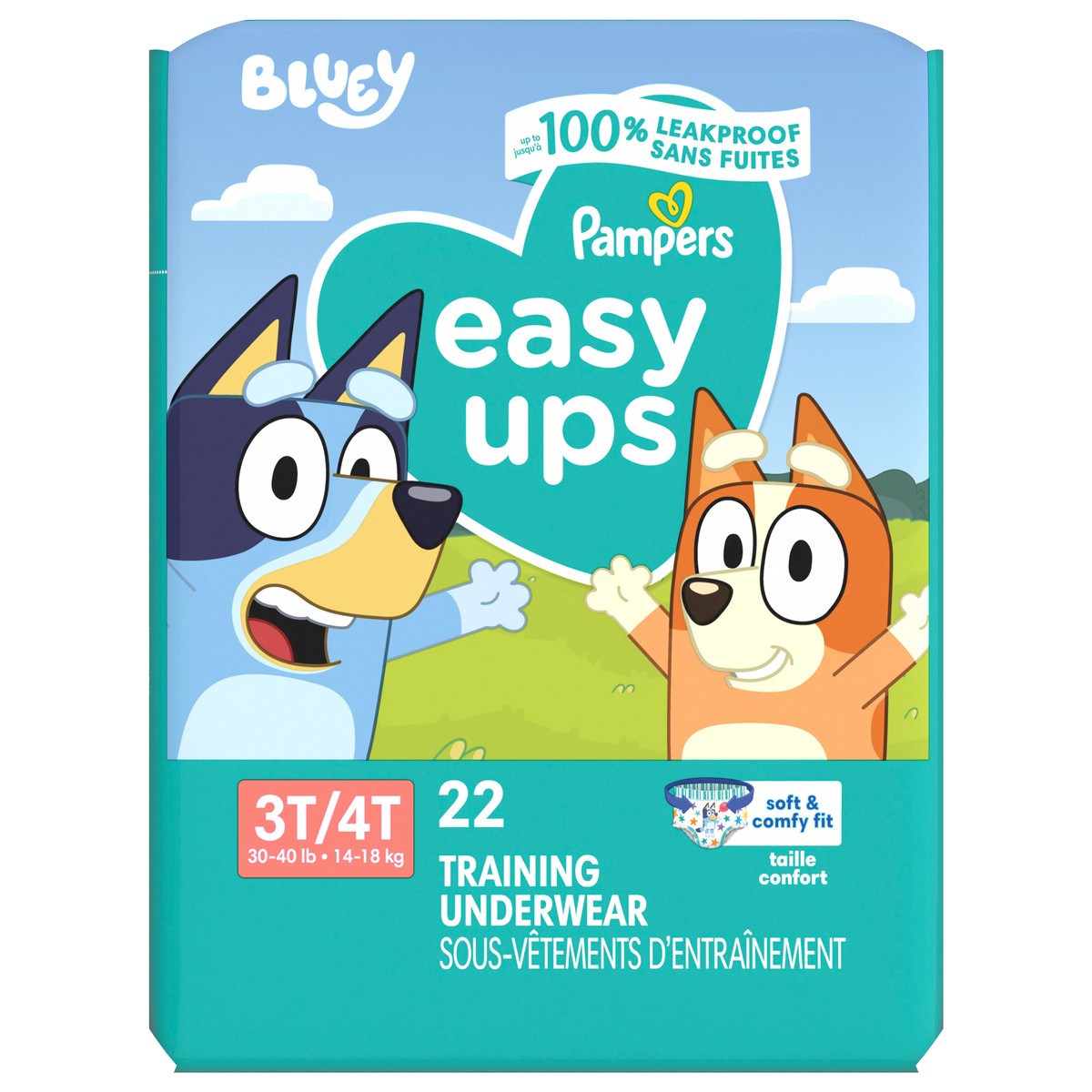 slide 1 of 4, Pampers Easy Ups Training Underwear Boys Size 4 3T4T 22 Count, 22 ct