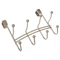 slide 2 of 5, Dorman Hardware 4-1790 Over The Door Four Double Hooks, Satin Nickel, 1 ct