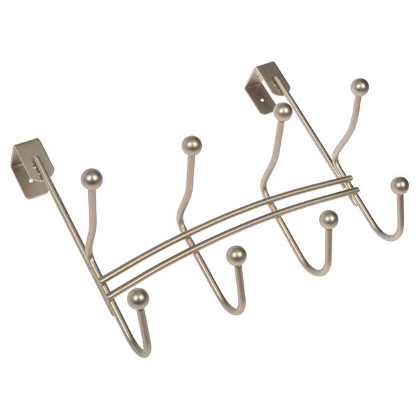 slide 4 of 5, Dorman Hardware 4-1790 Over The Door Four Double Hooks, Satin Nickel, 1 ct