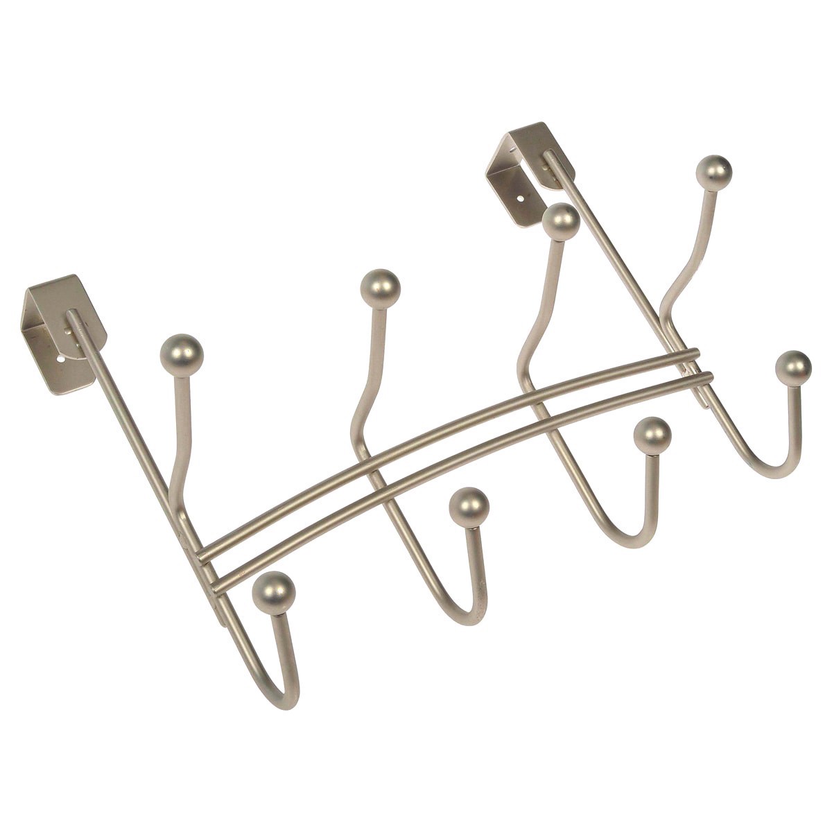 slide 3 of 5, Dorman Hardware 4-1790 Over The Door Four Double Hooks, Satin Nickel, 1 ct