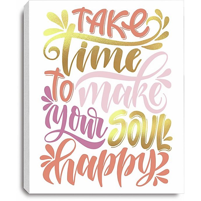 slide 1 of 3, RoomMates Soul Happy Canvas Wall Art - Pink/Yellow, 10 in x 8 in