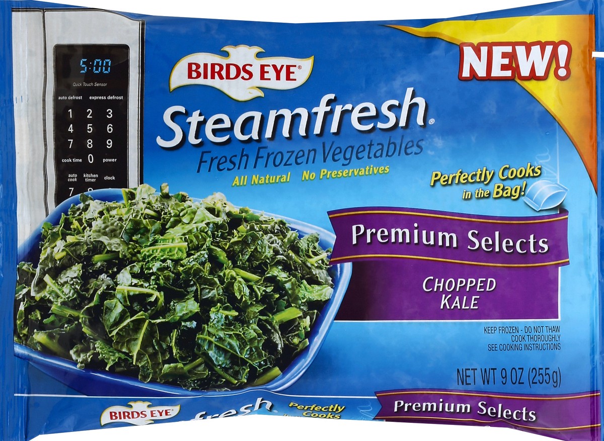 slide 4 of 5, Birds Eye Chopped Kale, Frozen Vegetable, 9 OZ, 9 oz