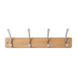 Kolorae Natural Wood & Silver Hook Rail
