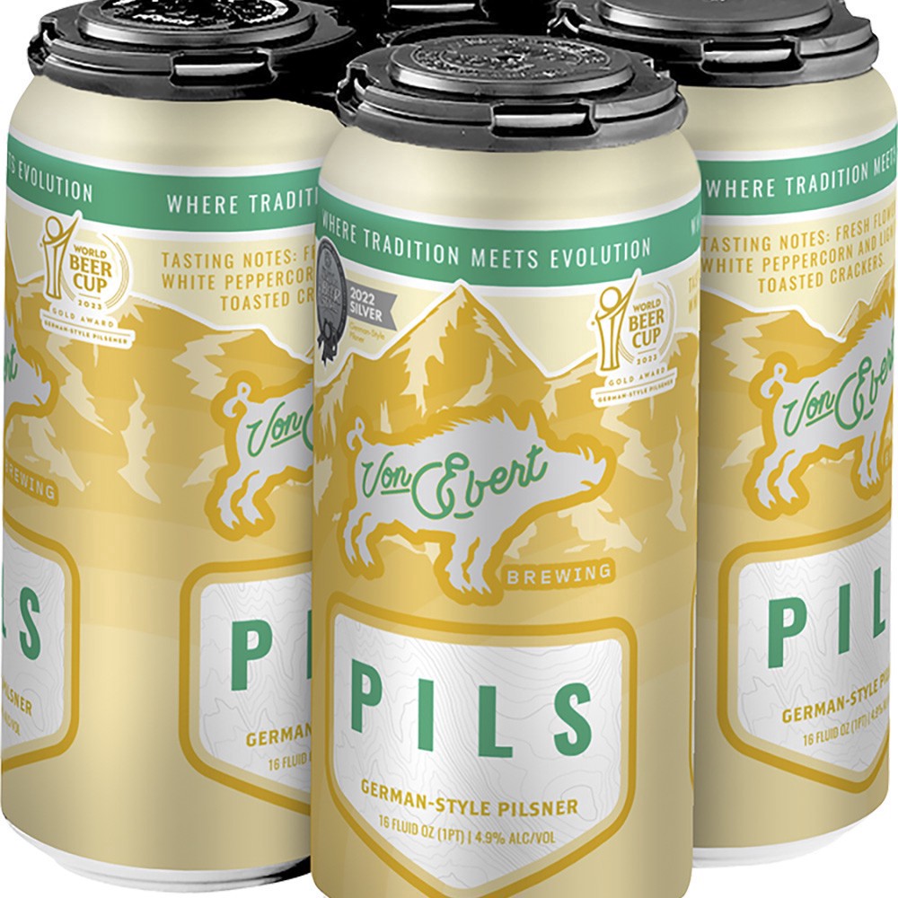 slide 1 of 1, Von Ebert Brewing German-Style Pilsner Pils Beer 4 - 16 fl oz Cans, 4 ct