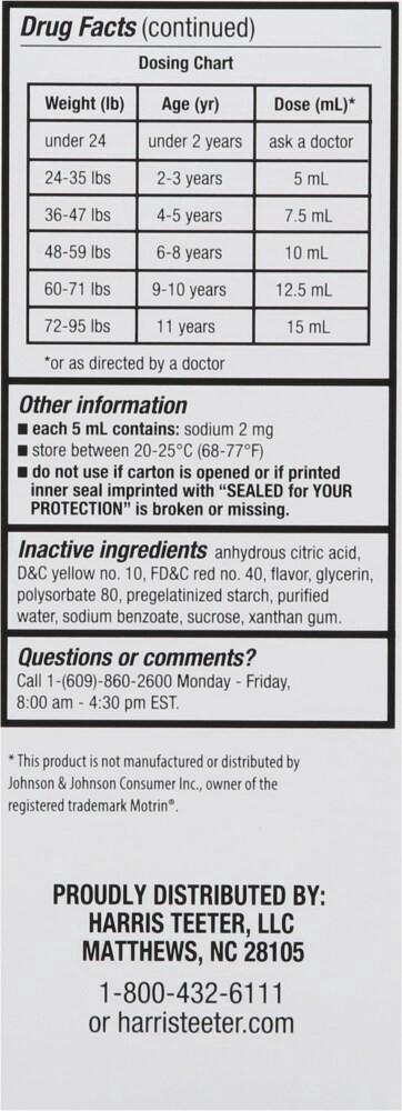 slide 2 of 4, Harris Teeter Children's Ibuprofen Mixed Berry Flavor, 4 oz