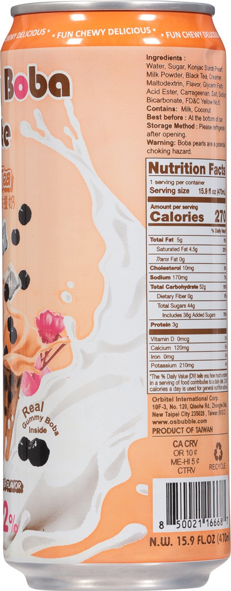 slide 5 of 15, O's Bubble Thai Tea Gummy Boba Latte 15.9 fl oz, 15.9 fl oz