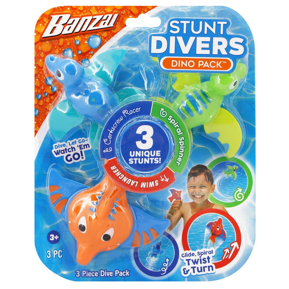 slide 1 of 1, Banz Dino Stunt Swimmers - 3 CT, 3 ct