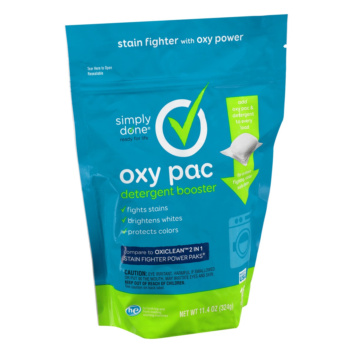 slide 3 of 9, Simply Done Detergent Booster Oxy Pac, 18 oz