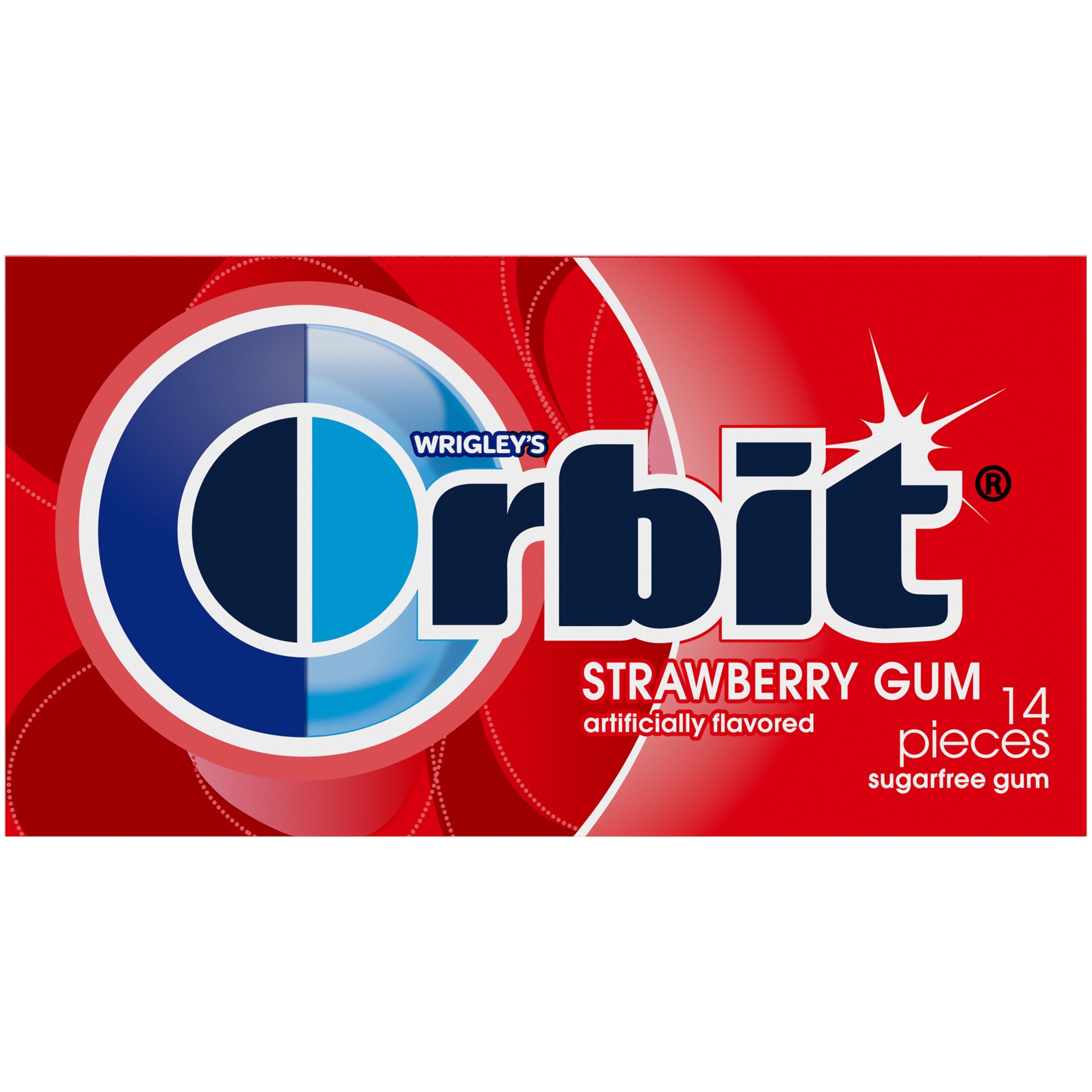 slide 1 of 7, ORBIT Gum Strawberry Sugar Free Chewing Gum, Single Pack, 14 Piece, 14 pc