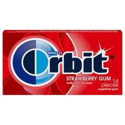 ORBIT Gum Strawberry Sugar Free Chewing Gum, Single Pack, 14 Piece