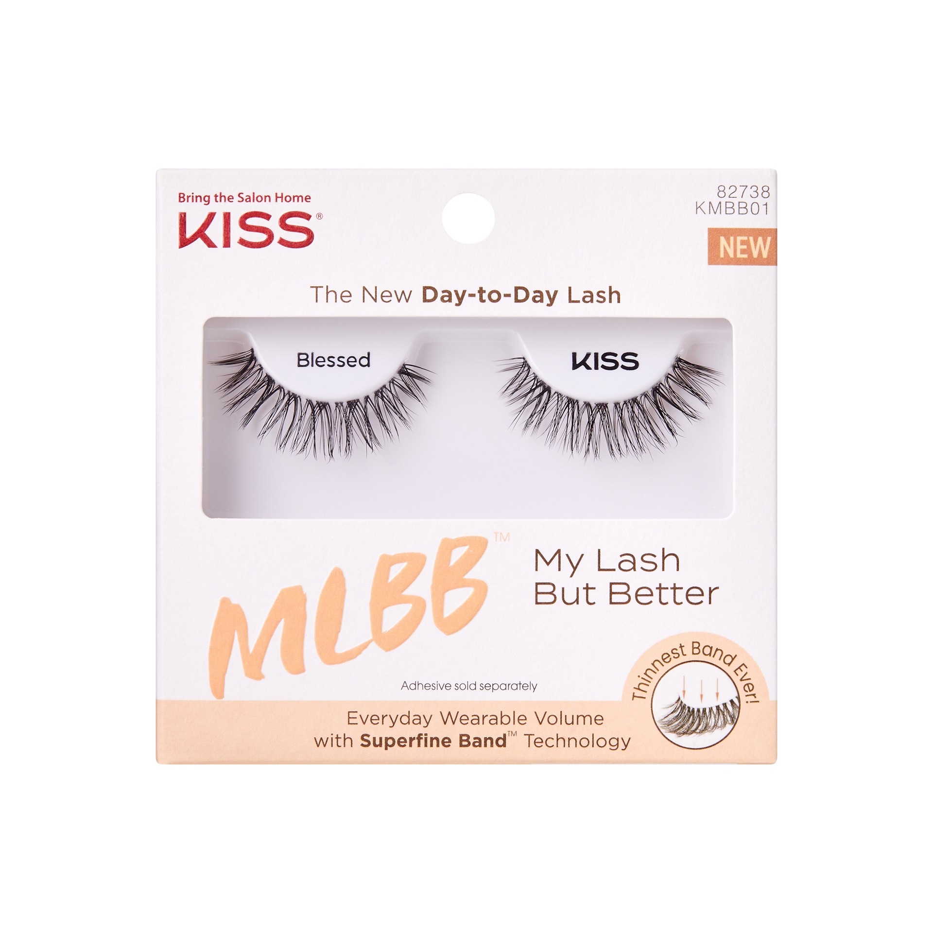 slide 1 of 5, KISS MLBB My Lash But Better False Eyelashes - Style 01, 1 ct