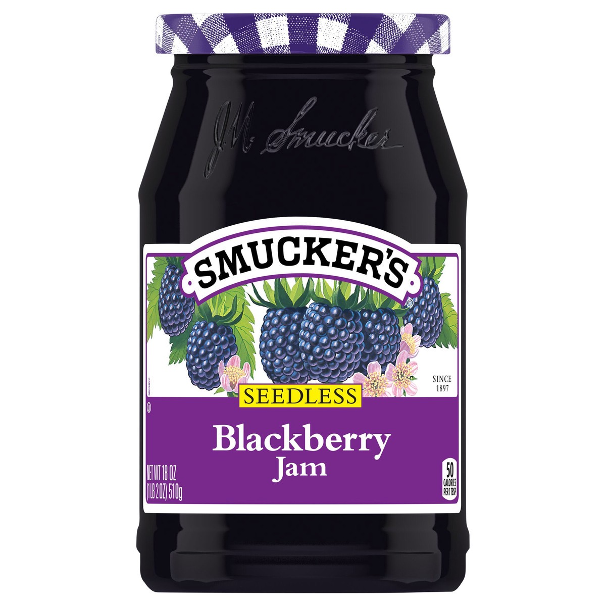 slide 1 of 6, Smucker's Seedless Blackberry Jam, 18 Ounces, 18 oz