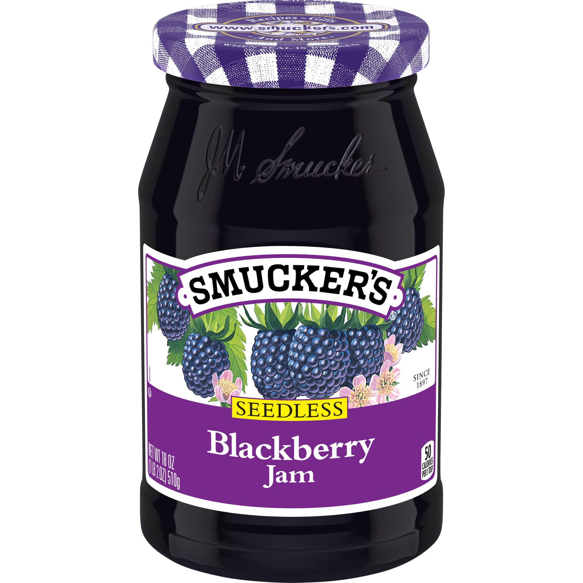 slide 1 of 6, Smucker's Seedless Blackberry Jam, 18 Ounces, 18 oz
