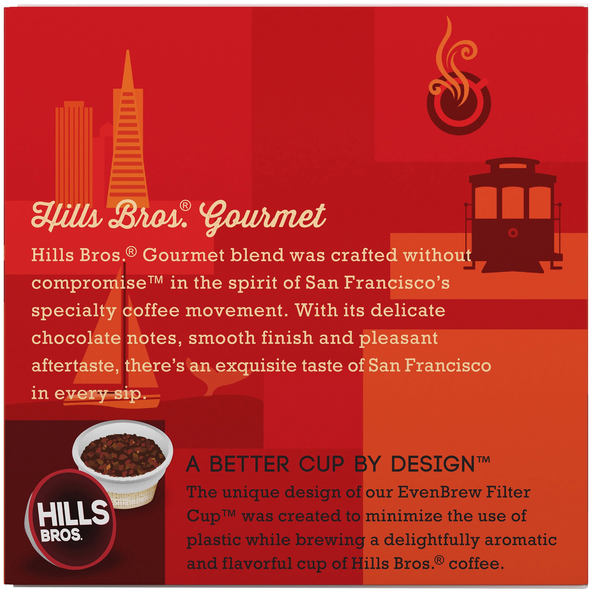 slide 3 of 7, Hills Bros. Gourmet Medium Roast Coffee Single Serve Cups - 12 ct, 12 ct