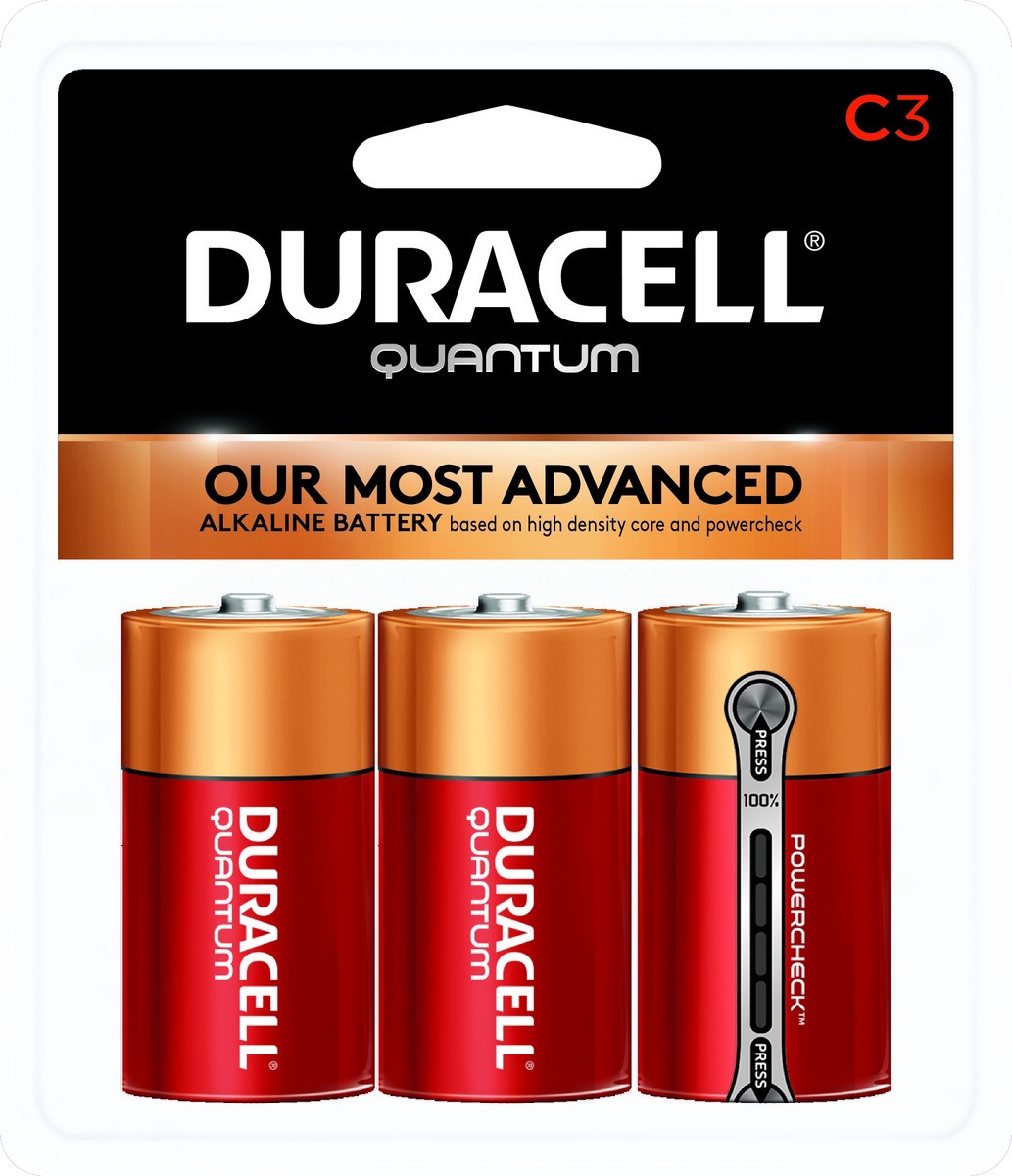 slide 2 of 2, Duracell Batteries, Alkaline, C, 3 ct