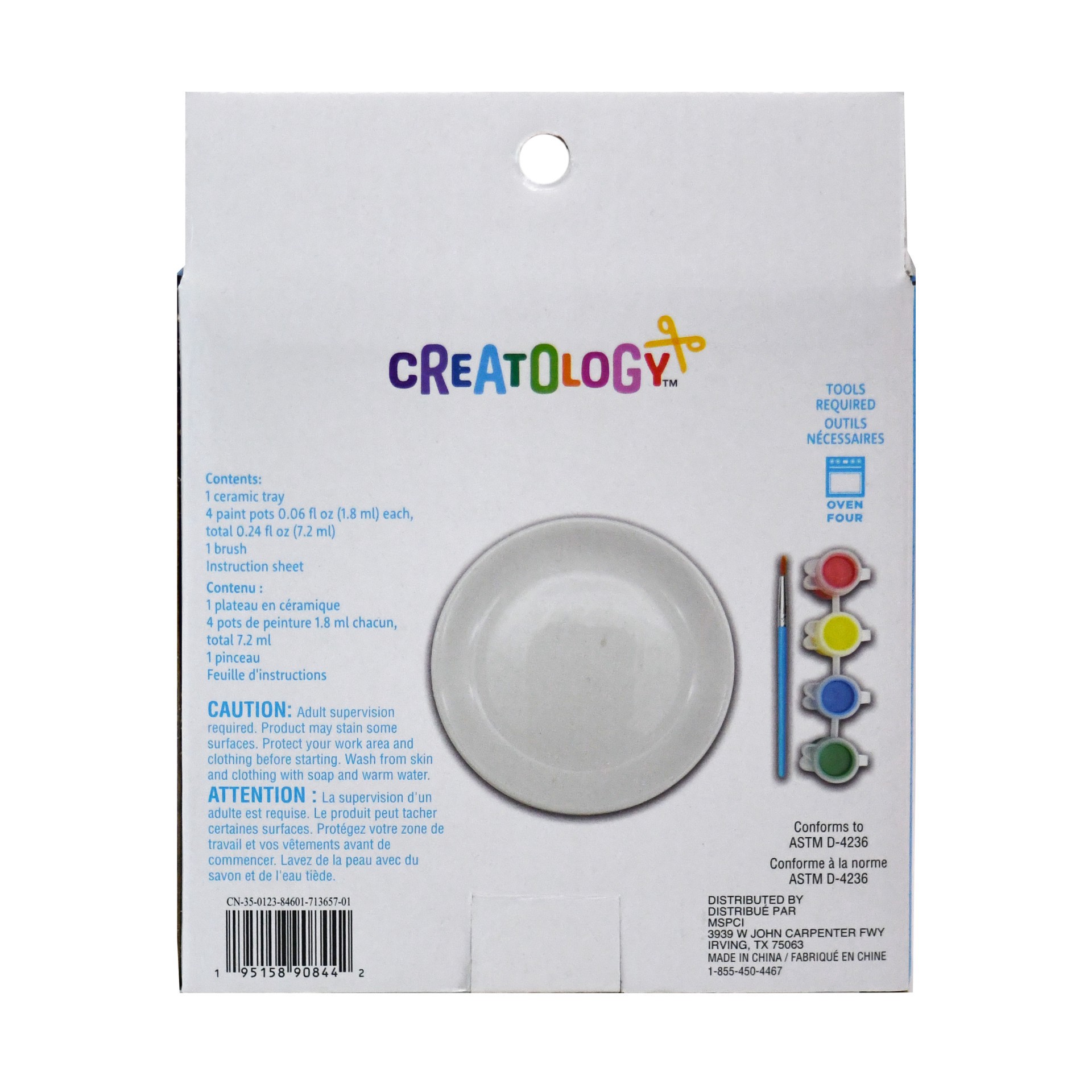 slide 3 of 3, Color Your Own Ceramic Tray Kit By Creatology, 5 in